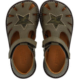 Angulus Forrest/Marshland print Leathersandal Med Stjernedetalje