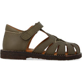 Angulus Forrest/Marshland print Leathersandal Med Stjernedetalje