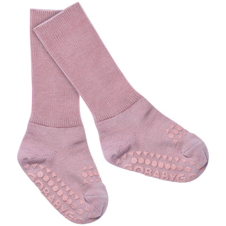 Gobabygo Rose Blush Non-Slip Socks In Merino Wool