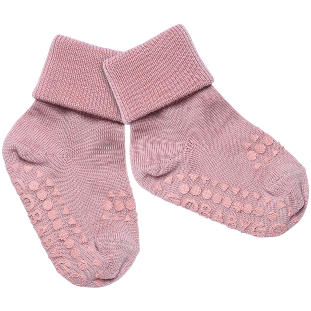 Gobabygo Rose Blush Non-Slip Socks In Merino Wool