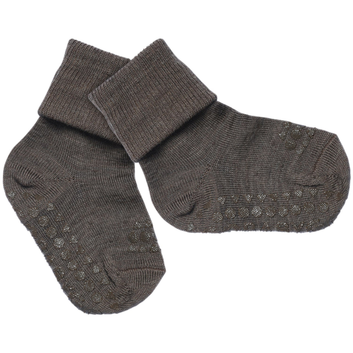 Gobabygo Chestnut Non-Slip Socks In Merino Wool