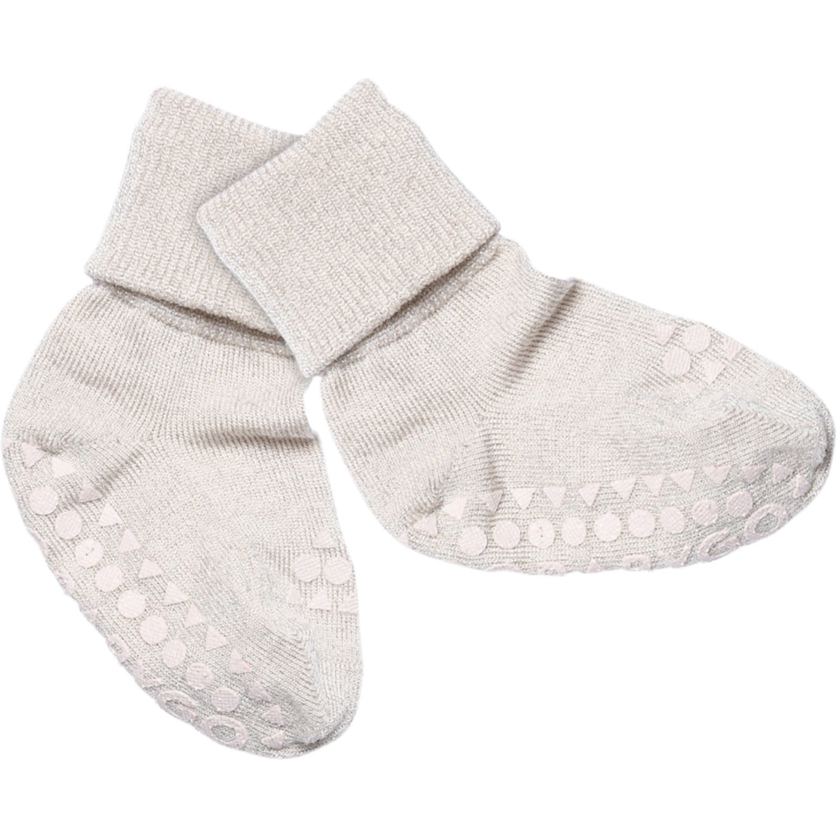 Gobabygo Ivory Glitter (Buttercream) Non-Slip Socks In Bamboo