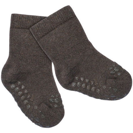 Gobabygo Chocolate Non-Slip Socks In Terry Cotton