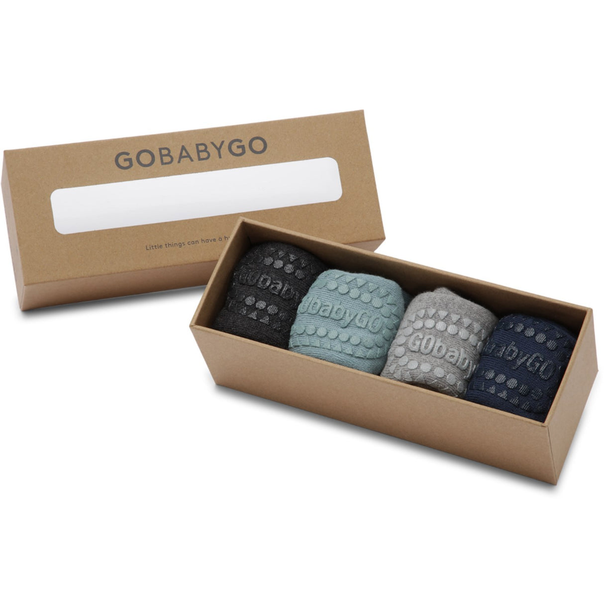 Gobabygo Grey/Blue/Grey/Navy Combo Box Organic Cotton