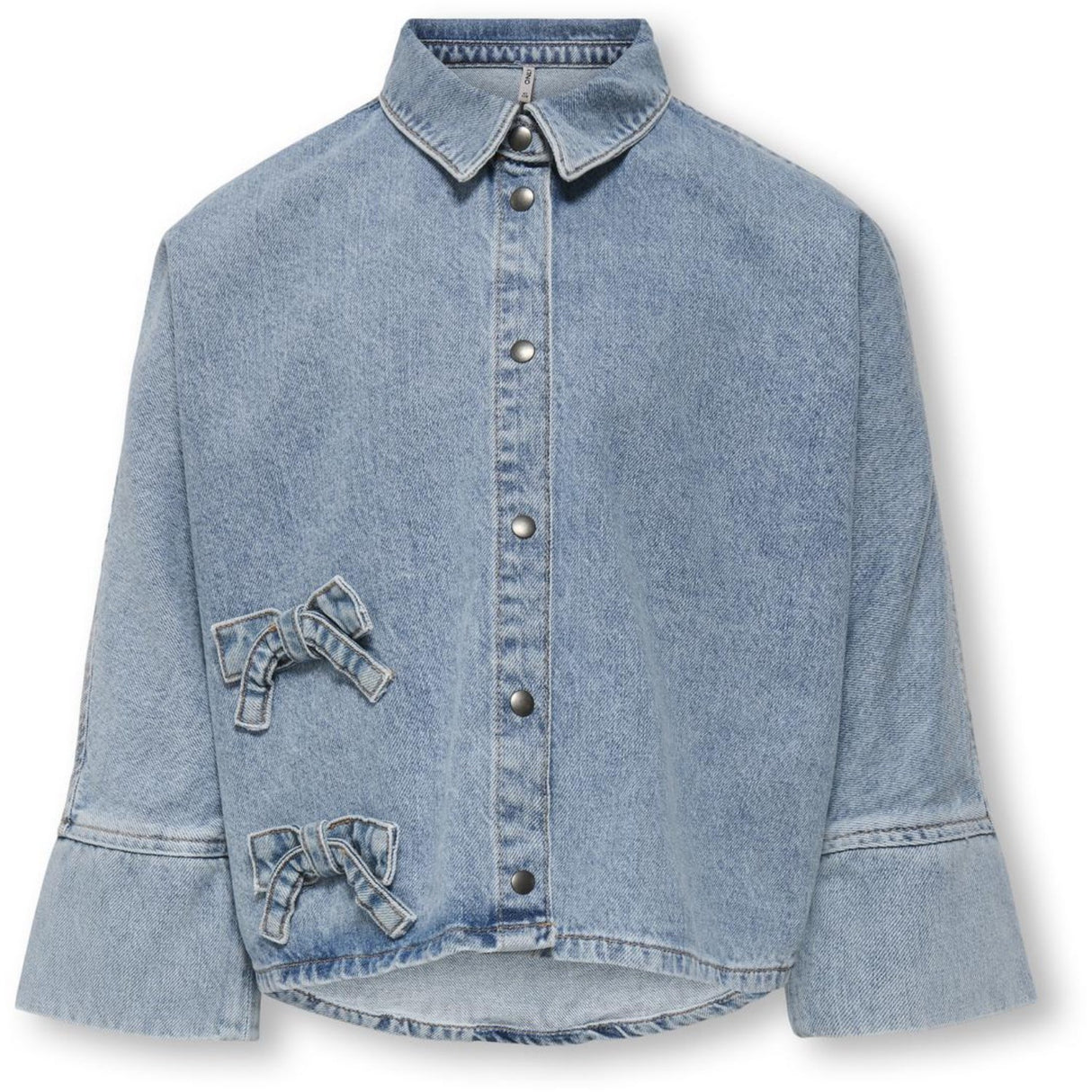 kids ONLY Light Blue Denim Grace 7/8 Bow Shirt Denim