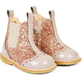 Angulus Dusty almond/Maple glitter/Elastic Klassisk Chelsea Boot Med Funklende Glitter