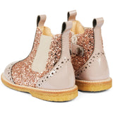 Angulus Dusty almond/Maple glitter/Elastic Klassisk Chelsea Boot Med Funklende Glitter 2