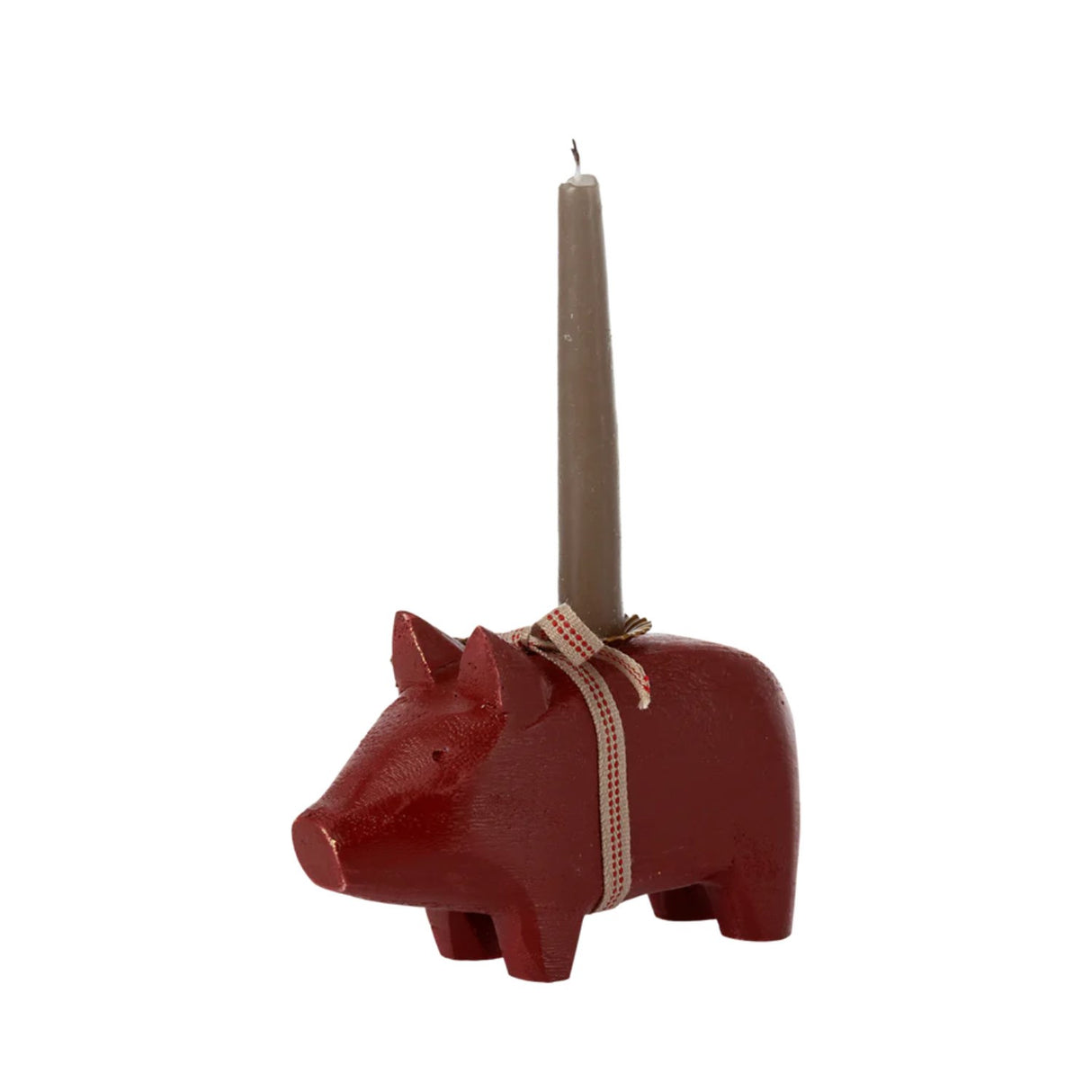 Maileg Candlestick, Pig Small - Red