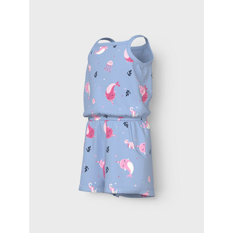 Name It Chambray Blue Whales Vigga Strap Suit