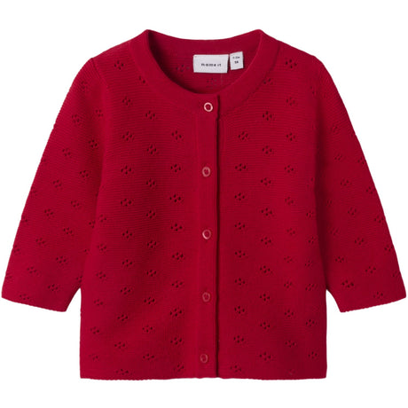 Name It Lipstick Red Fie Knit Cardigan