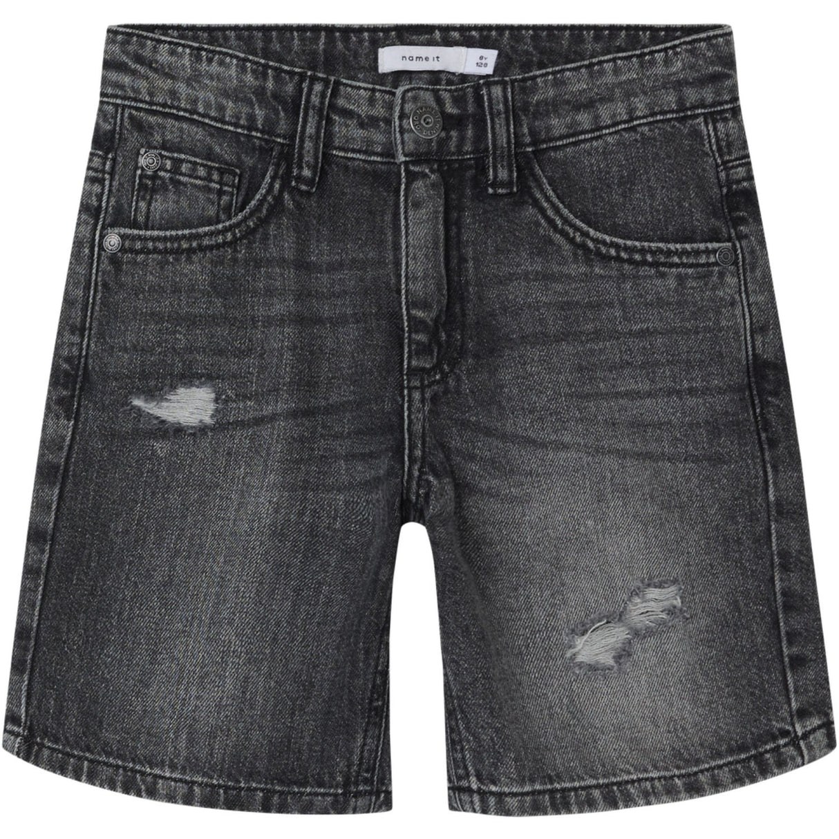 Name It Dark Grey Denim Silas Loose Denim Shorts Noos