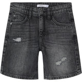 Name It Dark Grey Denim Silas Loose Denim Shorts Noos