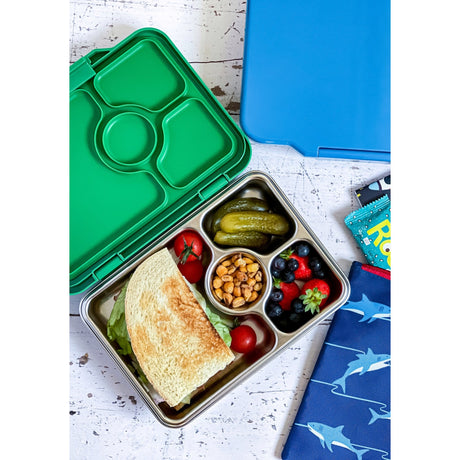 Yumbox Pomme Green Prêt Stainless Steel 4-Sections