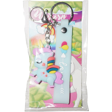 Pocket Money Unicorn Figure Keychain Light Blue