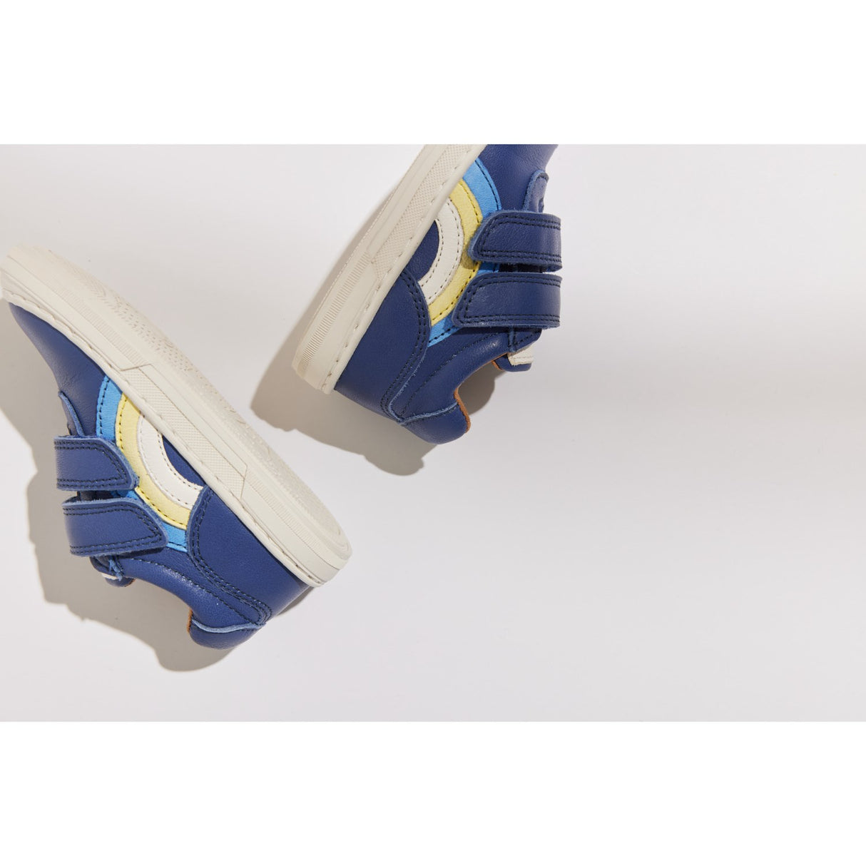 Bisgaard Deep Blue Rainbow Low Velcro Shoe