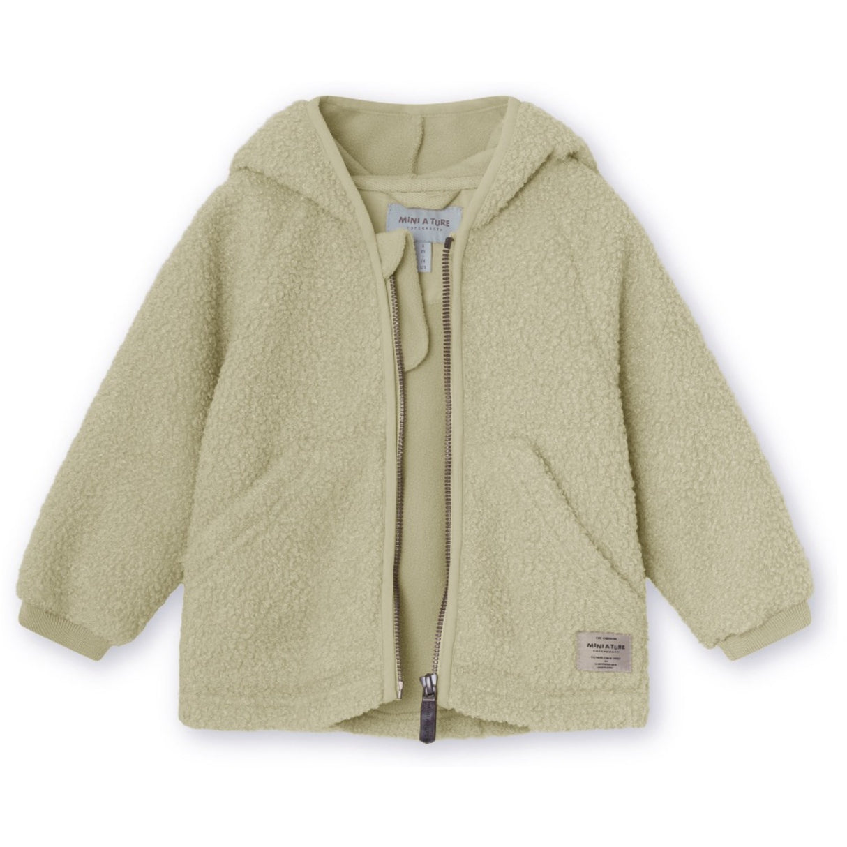 Mini A ture Elm Green Liff Teddyfleece Jacket. GRS