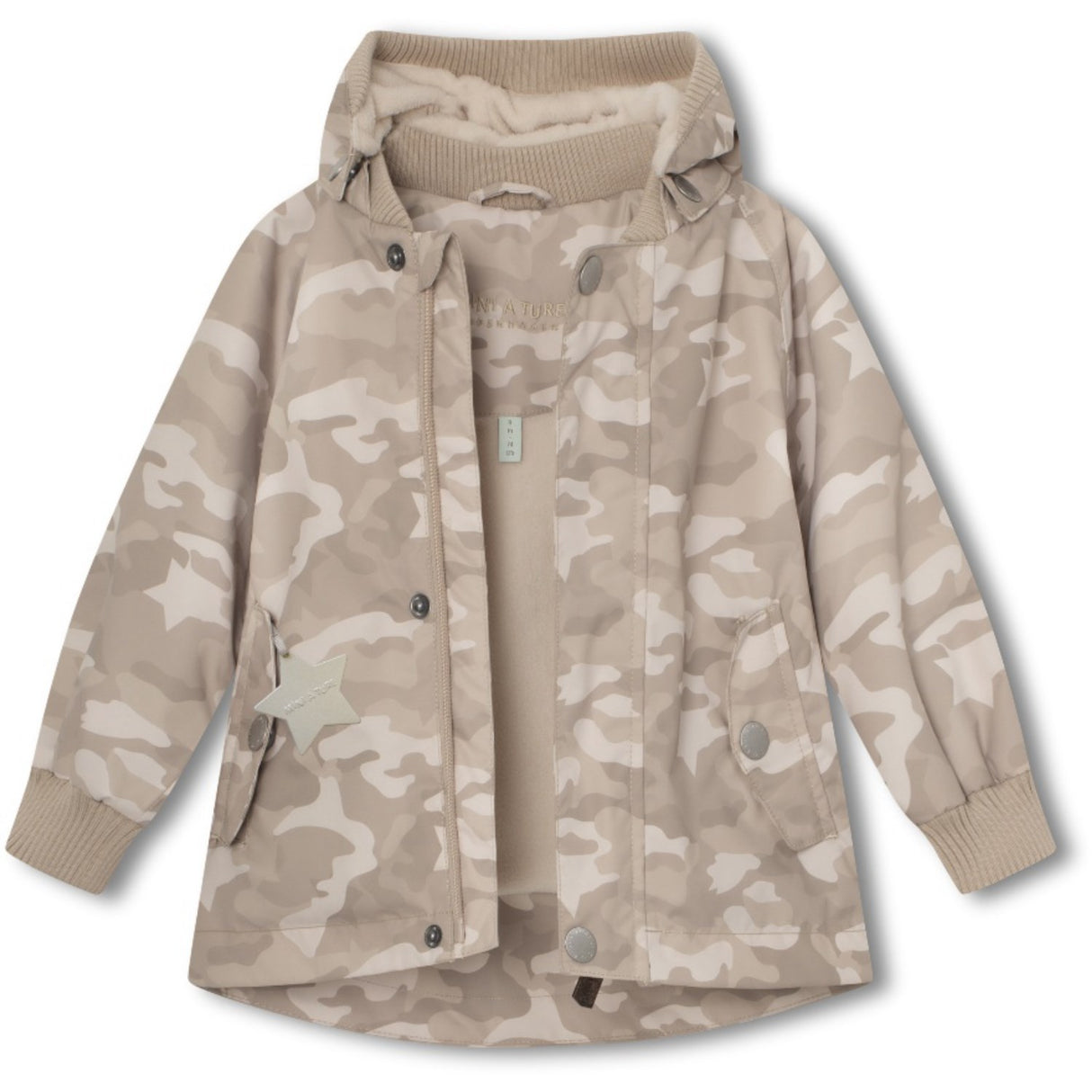 Mini A ture Sand Camo Wally Fleece Lined Printed Spring Jacket.GRS