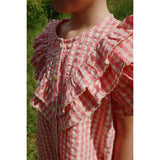 Konges Sløjd Flamingo Plume Check Kim Frill Ss Shirt Gots