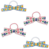 Konges Sløjd White/Rose 4 Pack Mini Bow Elastic