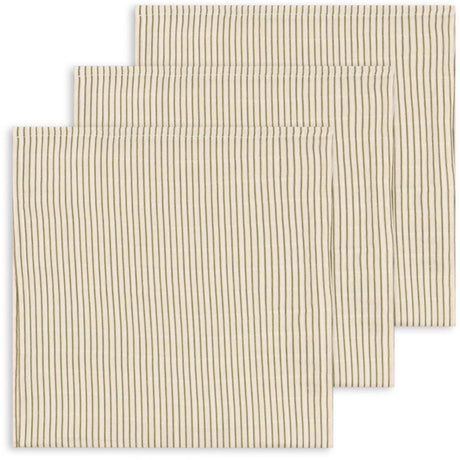 Konges Sløjd Tea Stripe 3 Pack Muslin Cloth Gots