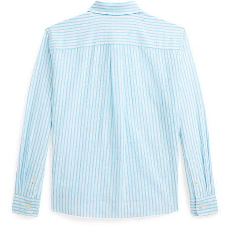 Polo Ralph Lauren Turquoise Nova/Whte Stripe Girl Button Front Shirt