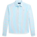 Polo Ralph Lauren Turquoise Nova/Whte Stripe Girl Button Front Shirt