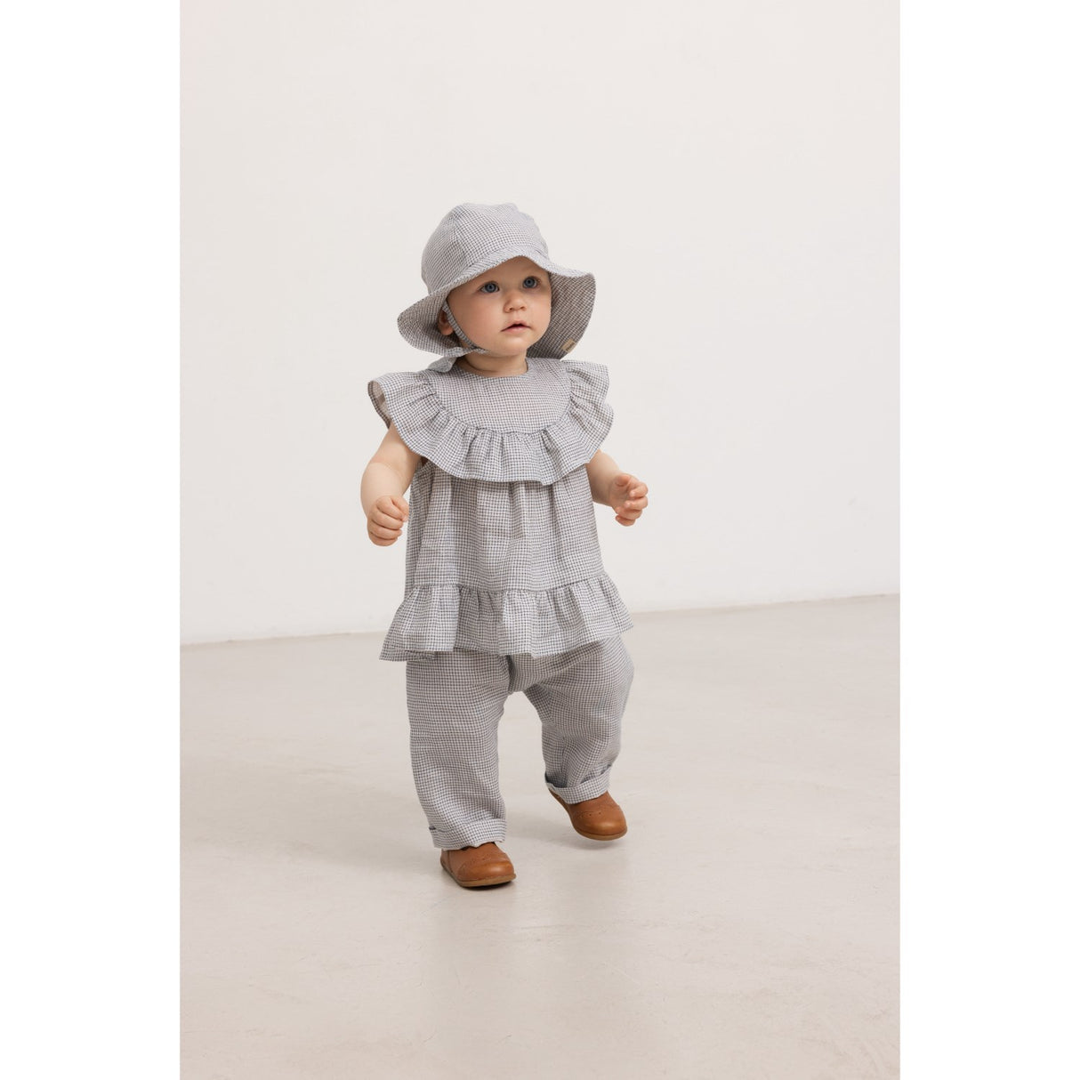 MarMar Linen Mini Check Alba Baby L Hat