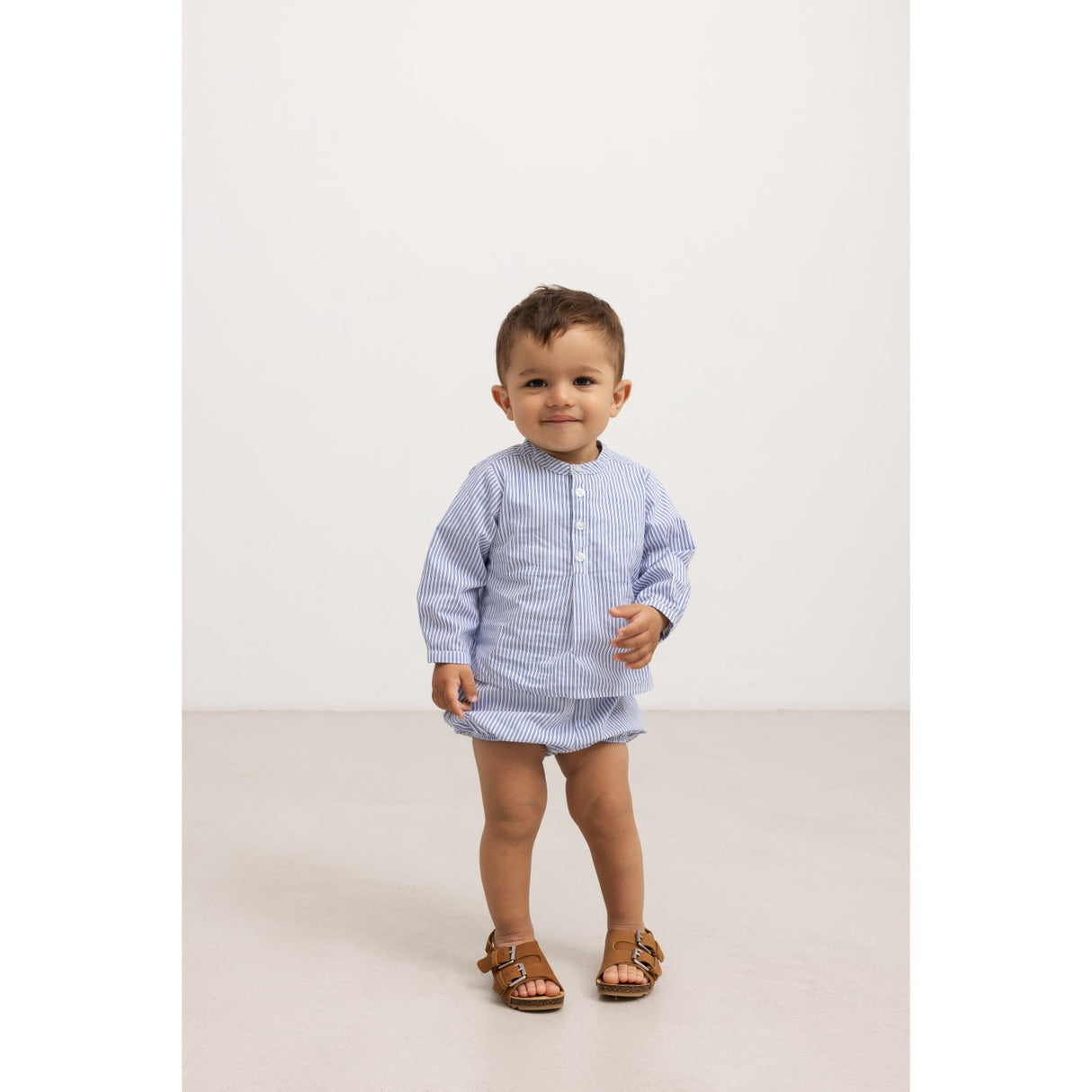 MarMar Poplin Bolich Blue Strips Totoro Shirt