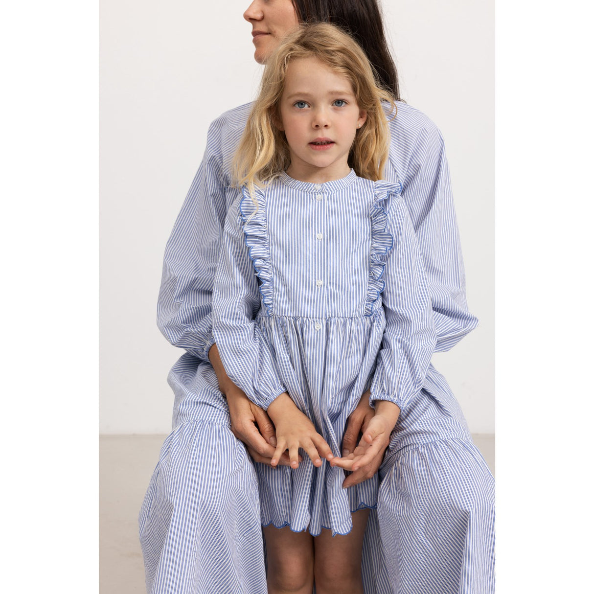 MarMar Poplin Bolich Blue Strips Deidra LS Dress