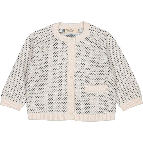 MarMar Cotton Knit Mini Pattern Light Sand Mix Taki Knit Cardigan