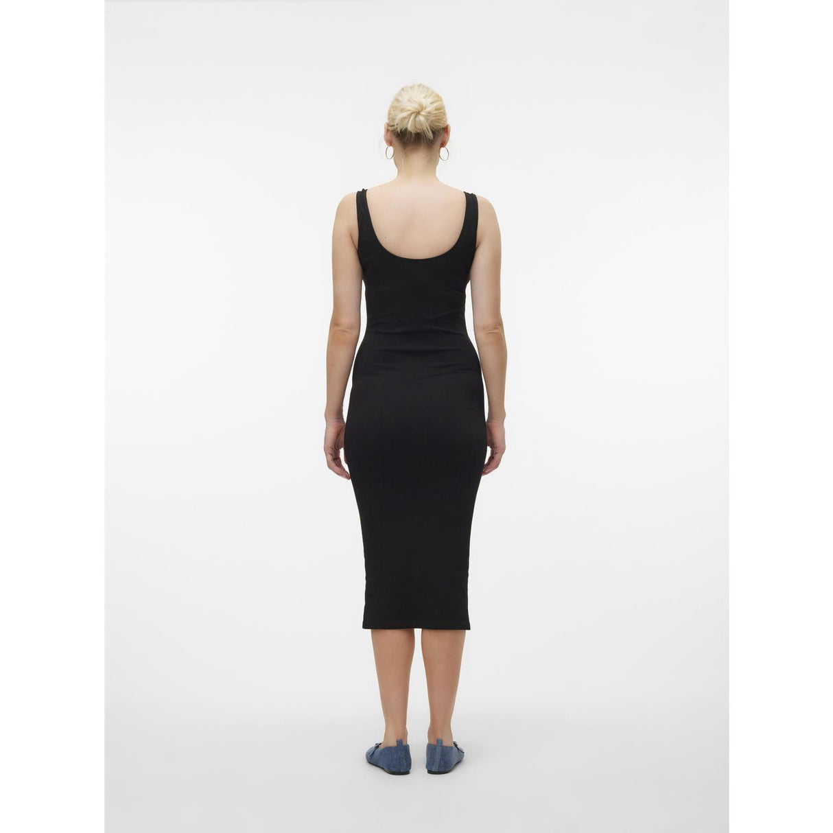 Vero Moda Maternity Black Isa Seamless Midi Rib Dress Noos