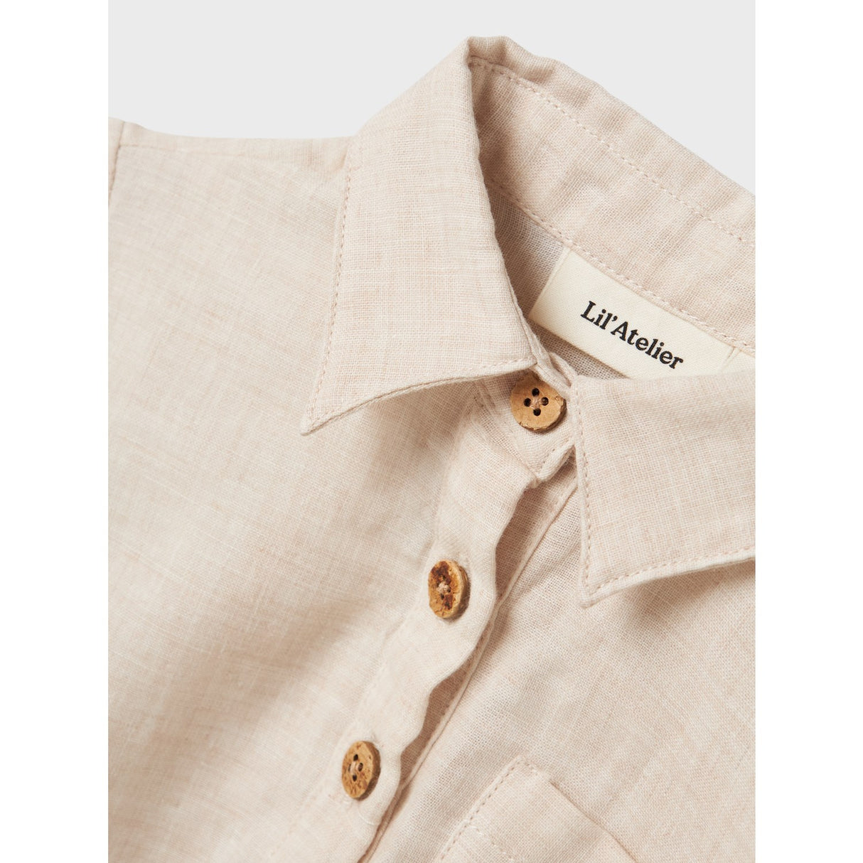 Lil'Atelier Bleached Sand Tarou Loose Shirt Body