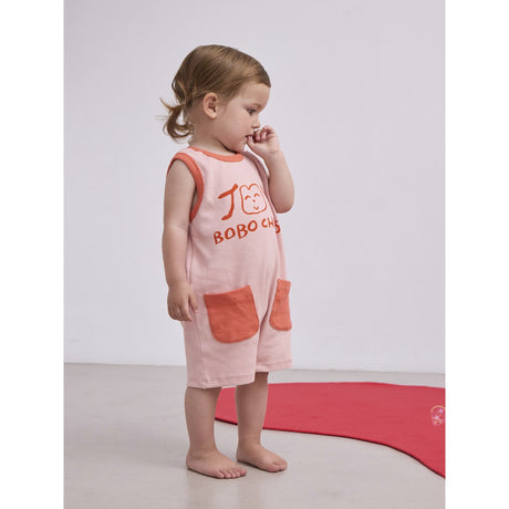 Bobo Choses Light Pink Smiling Pink Playsuit