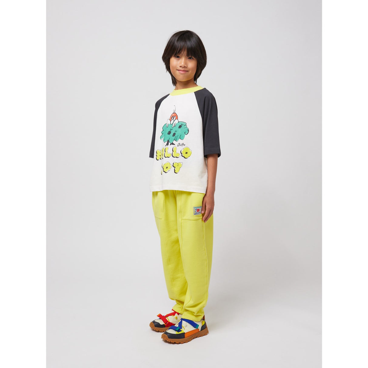 Bobo Choses Offwhite Hello Joy Ranglan Sleeves T-Shirt