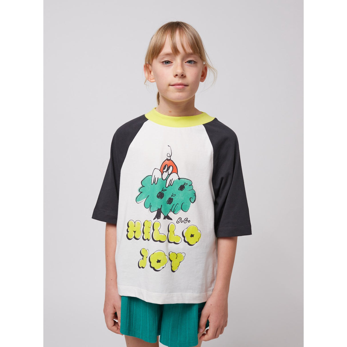 Bobo Choses Offwhite Hello Joy Ranglan Sleeves T-Shirt
