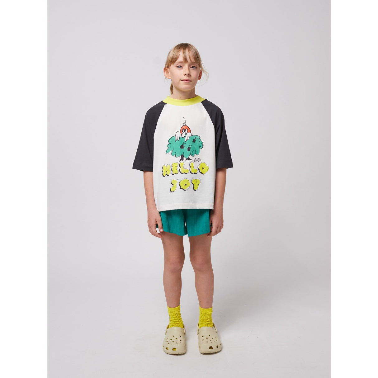 Bobo Choses Offwhite Hello Joy Ranglan Sleeves T-Shirt