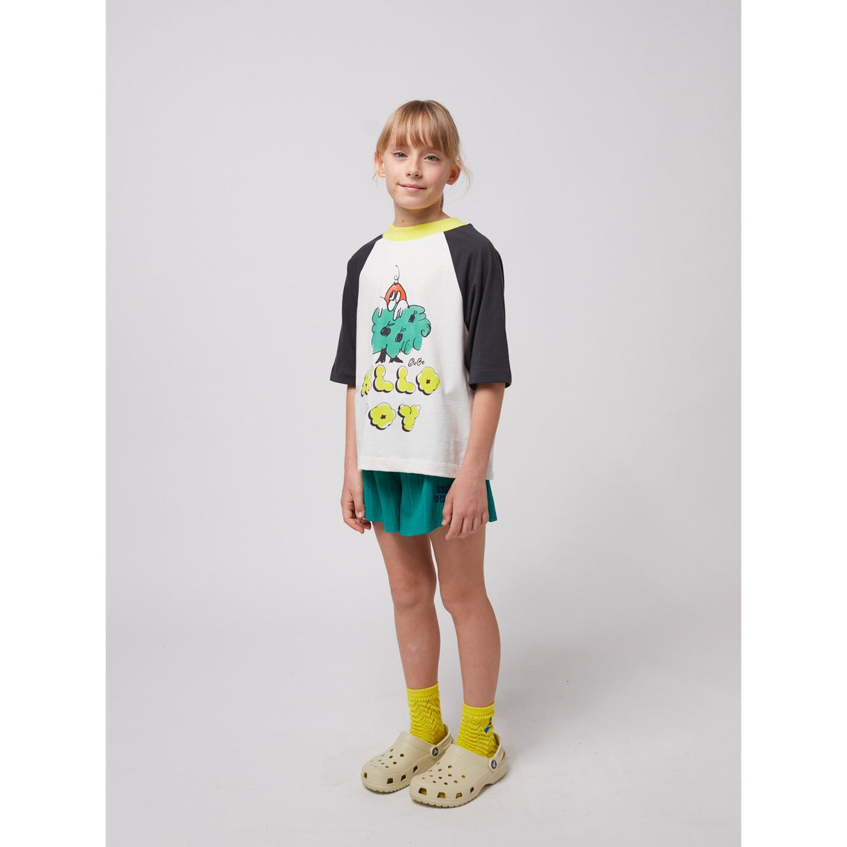 Bobo Choses Offwhite Hello Joy Ranglan Sleeves T-Shirt