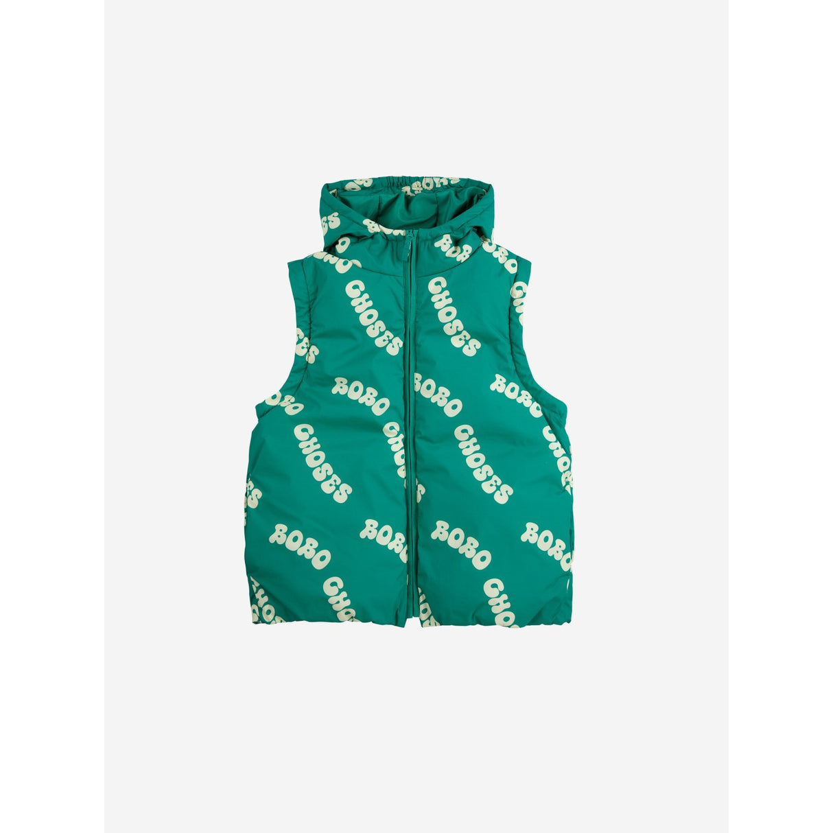 Bobo Choses Green Wavy Bobo Choses All Over Light Padded Anorak