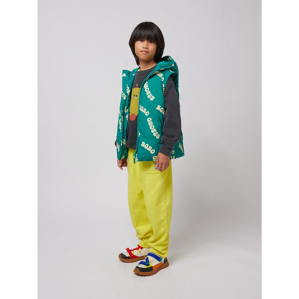 Bobo Choses Green Wavy Bobo Choses All Over Light Padded Anorak
