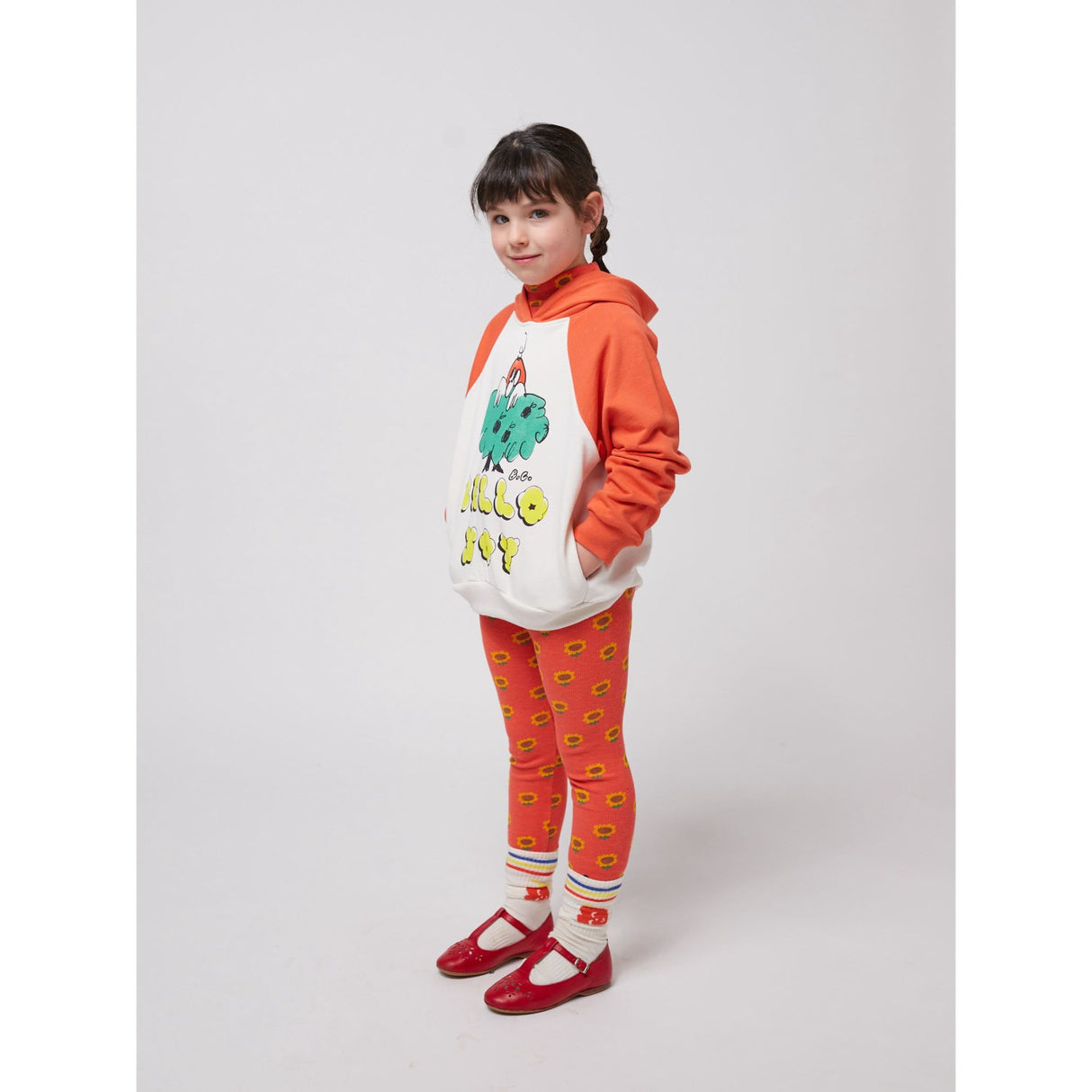 Bobo Choses Multicolor Hello Joy Ranglan Sleeves Hoodie