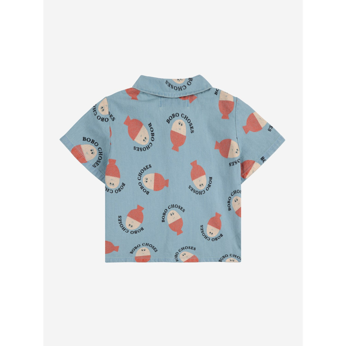 Bobo Choses Light Blue Morning Egg All Over Denim Shirt