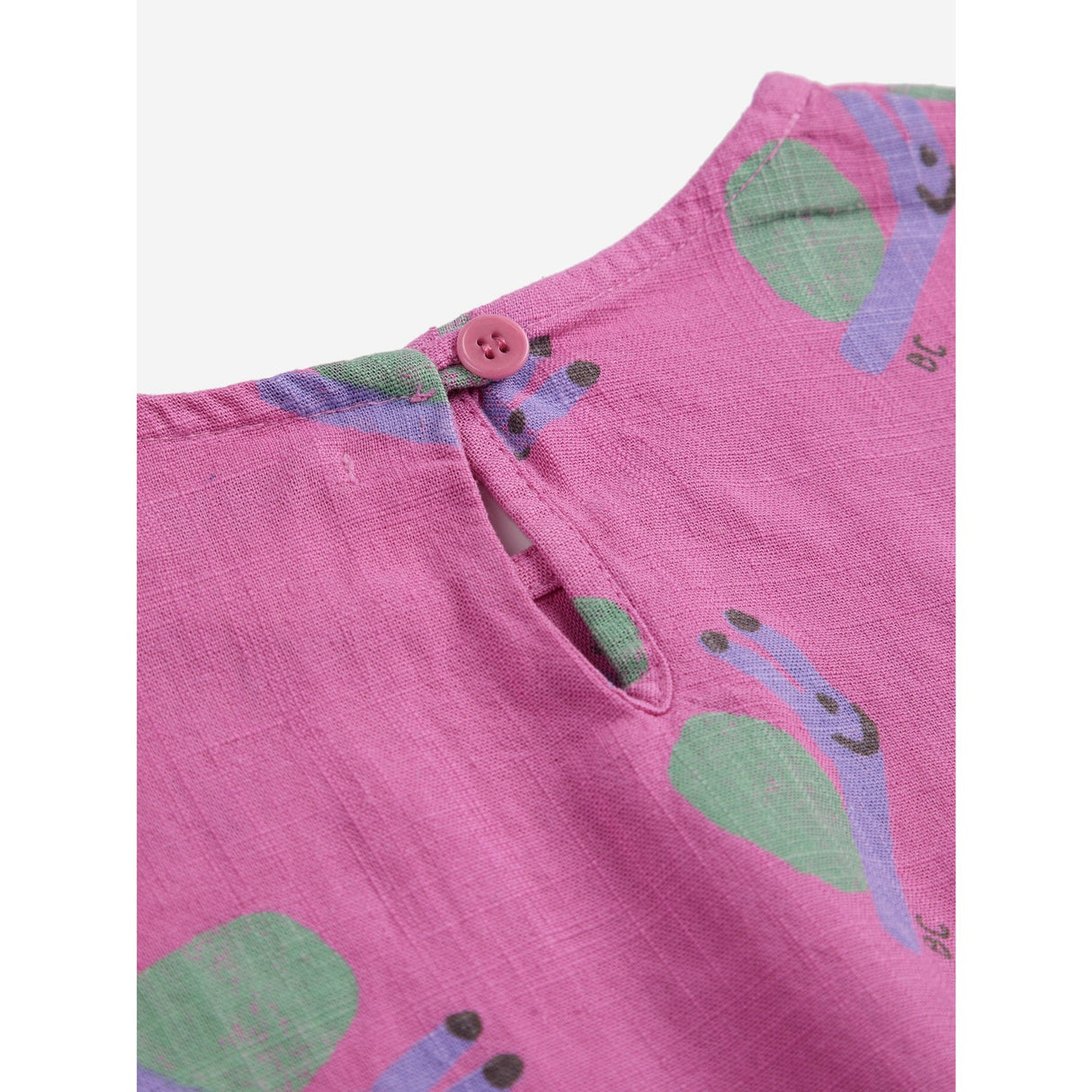 Bobo Choses Fuchsia Funny Snail All Over Woven Blouse
