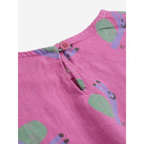 Bobo Choses Fuchsia Funny Snail All Over Woven Blouse