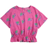 Bobo Choses Fuchsia Funny Snail All Over Woven Blouse