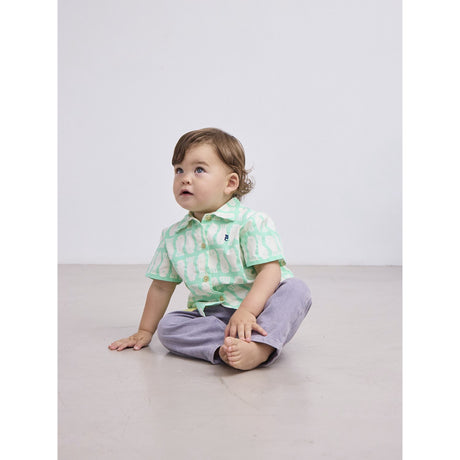 Bobo Choses Light Green Lucky Fish All Over Woven Shirt