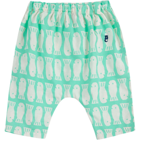 Bobo Choses Light Green Lucky Fish All Over Woven Harem Pants