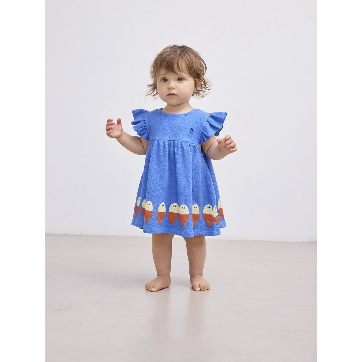 Bobo Choses Blue Morning Egg Ruffle Dress