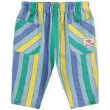 Bobo Choses Light Blue Multicolor Stripes Denim Pants