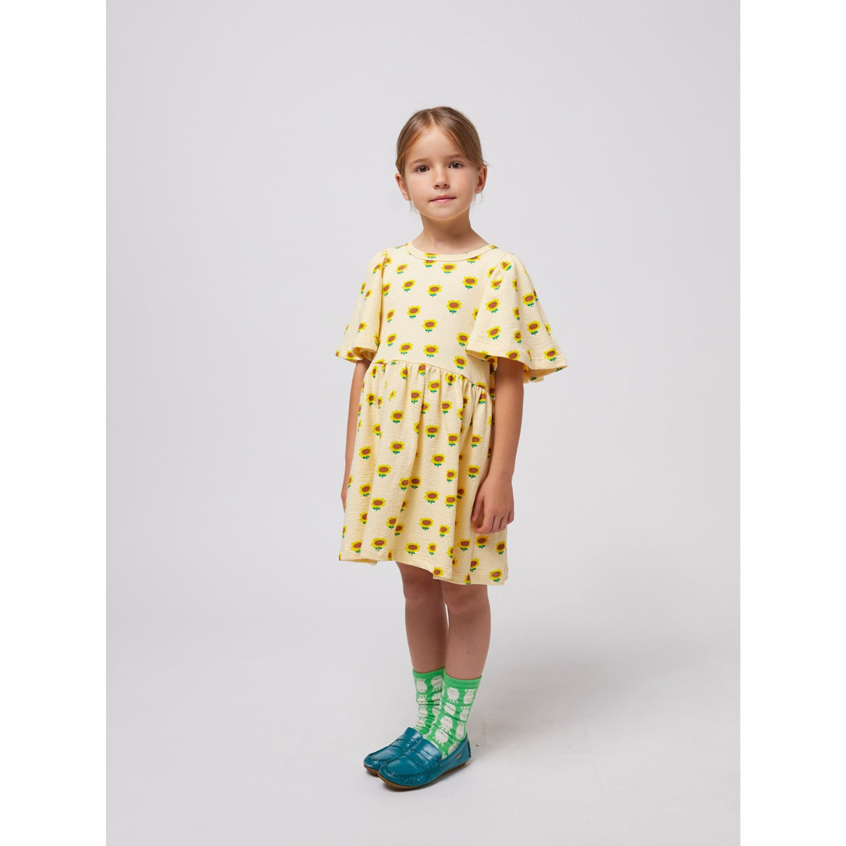 Bobo Choses Offwhite Sunflower All Over Dress