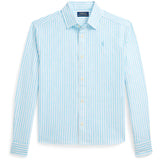 Polo Ralph Lauren Turquoise Nova/Whte Stripe Girl Button Front Shirt